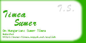 timea sumer business card